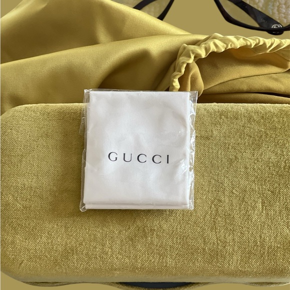 GUCCI Brown Gradient Turquoise-002 Butterfly Ladies Sunglasses | OS | Preowned - Picture 11 of 15